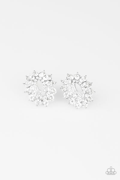 Brighten The Moment - White Earrings