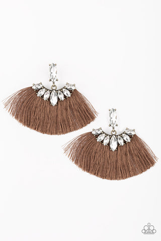 Formal Flair - Brown Earrings