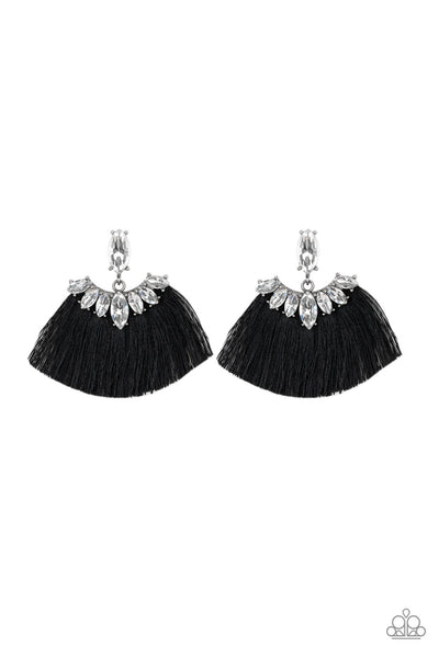 Formal Flair - Black Earrings