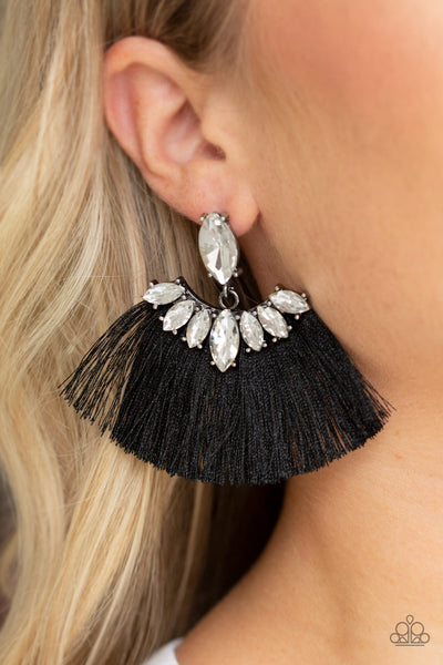 Formal Flair - Black Earrings