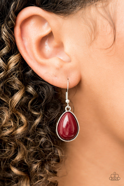 Shop Til You TEARDROP - Red Necklace