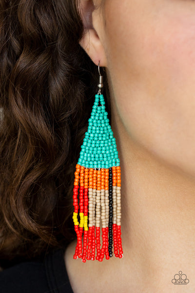 Beaded Boho - Blue Earrings