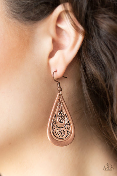 Teardrop Tourist - Copper Earrings