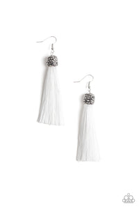 Make Room For Plume - White Earrings