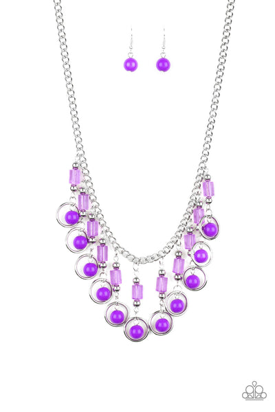 Cool Cascade - Purple Necklace
