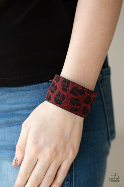 Cheetah Cabana - Red Wrap Urban Bracelet