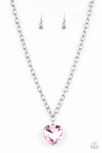 Flirtatiously Flashy - Pink Necklace