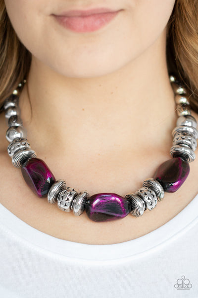 Colorfully Confident - Purple Necklace