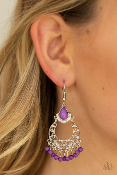 Colorful Colada - Purple Earrings