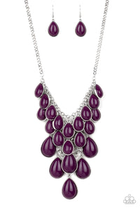 Shop Til You TEARDROP - Purple Necklace