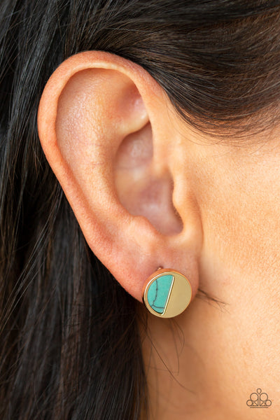 Marble Minimalist - Blue Post Earrings