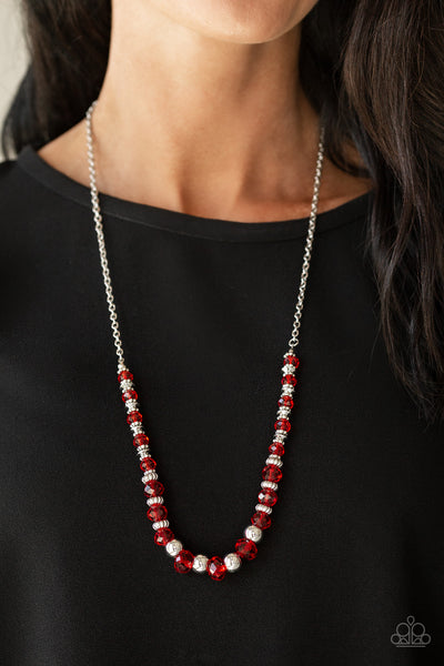 Stratosphere Sparkle - Red Necklace