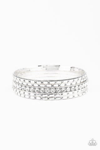 Glitzy Grunge - White Bracelet