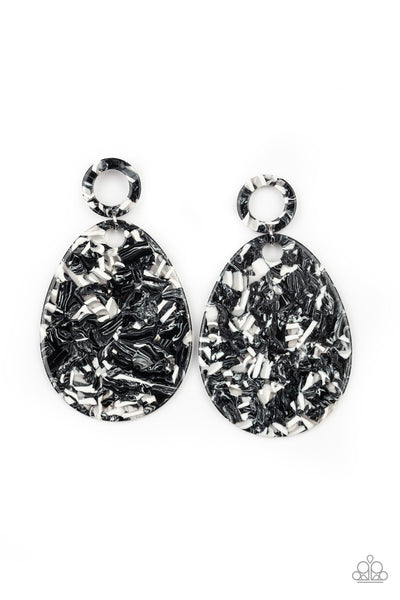 Retro-politan - Black Earrings