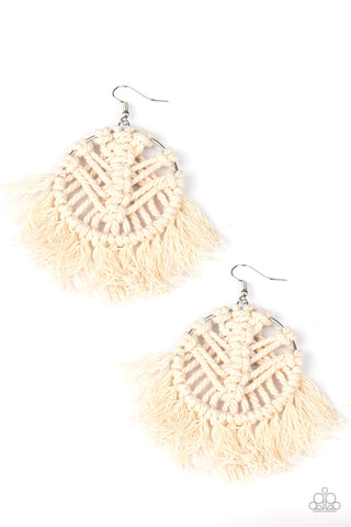 All About MACRAME - White Earrings