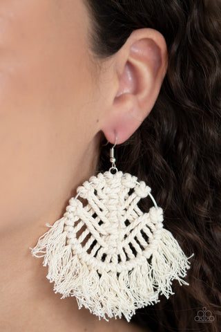 All About MACRAME - White Earrings