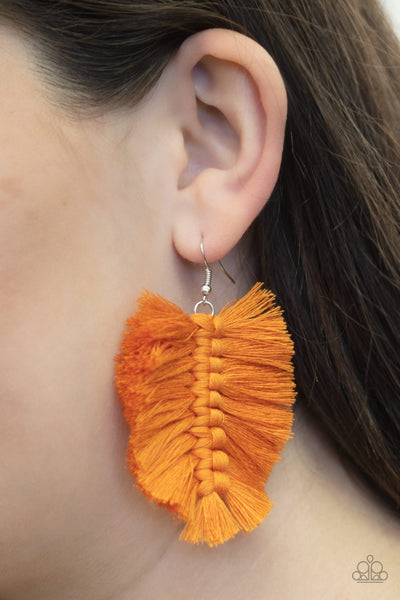Knotted Native - Orange Earrings