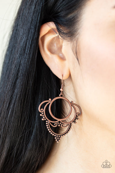 Metallic Macrame - Copper Earrings