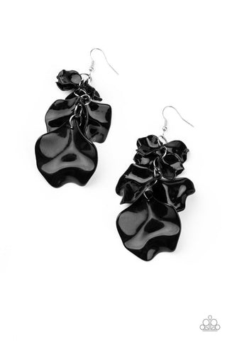 Fragile Florals - Black Earrings