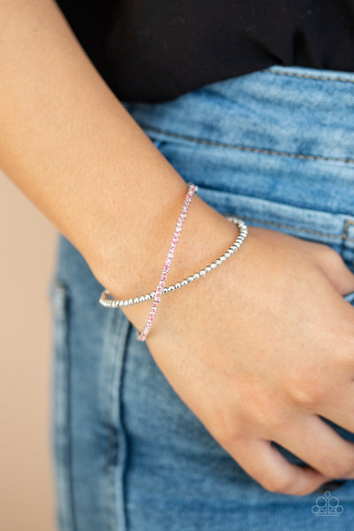 Chicly Crisscrossed - Pink Bracelet