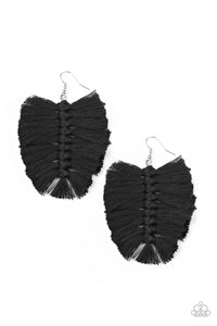 Knotted Native - Black Earrings