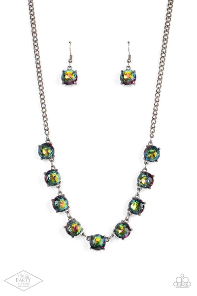 Iridescent Icing - Multi Necklace- Oil Spill - Life of the Party