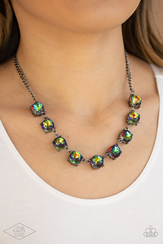 Iridescent Icing - Multi Necklace- Oil Spill - Life of the Party