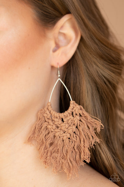 Oh MACRAME, Oh My - Brown Earrings