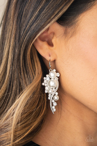 High-End Elegance - White Earrings