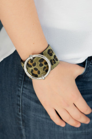 Asking FUR Trouble - Green Wrap Urban Bracelet