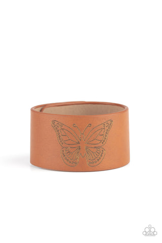 Flirty Flutter - Brown Wrap Urban Bracelet