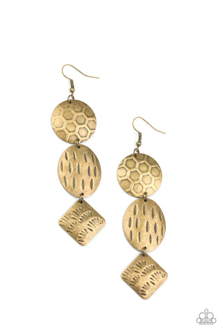 Mixed Movement - Brass Earrings