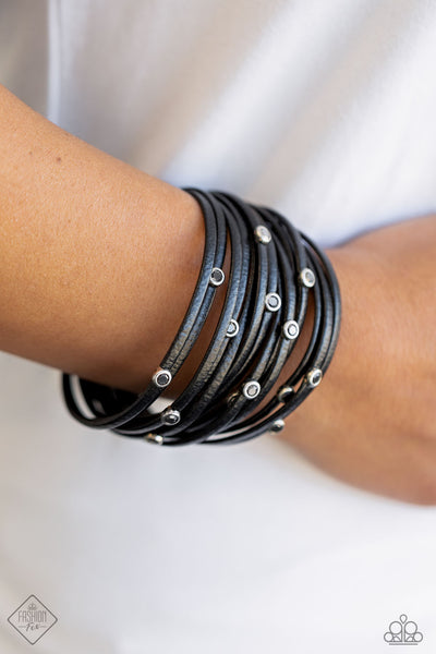 Fearlessly Layered - Black Urban Bracelet