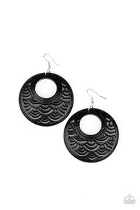 Tropical Canopy - Black Earrings