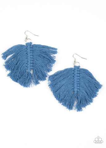 Macrame Mamba - Blue Earrings