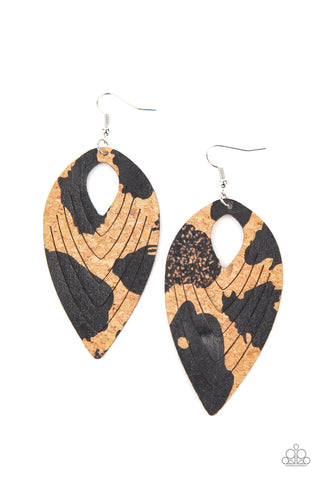 Cork Cabana - Black Earrings