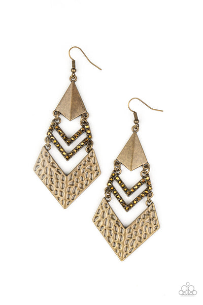 Work Hazard - Brass Earrings