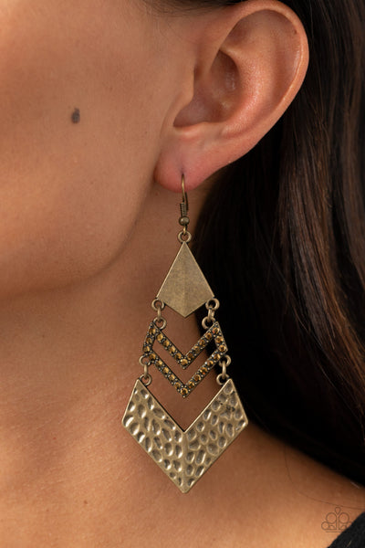 Work Hazard - Brass Earrings