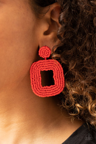 Beaded Bella - Red Earrings