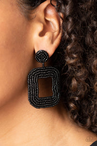 Beaded Bella - Black Earrings