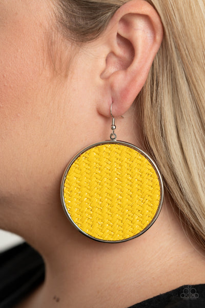 Wonderfully Woven - Yellow Earrings