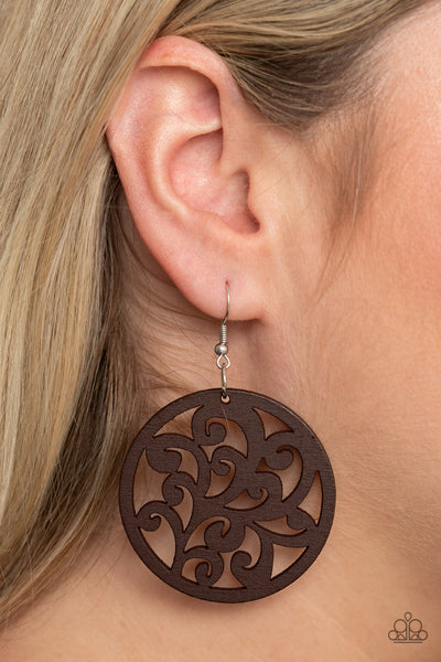 Fresh Off The Vine - Brown Earrings (Smaller)