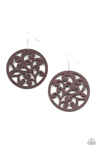 Fresh Off The Vine - Brown Earrings (Smaller)