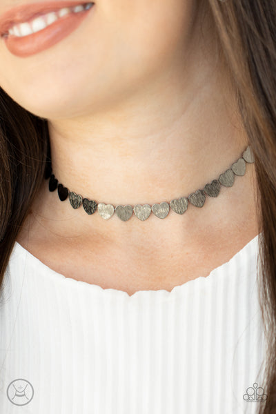 Playing HEART To Get - Black Necklace - Choker