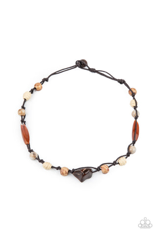 Island Grotto - Brown Urban Necklace