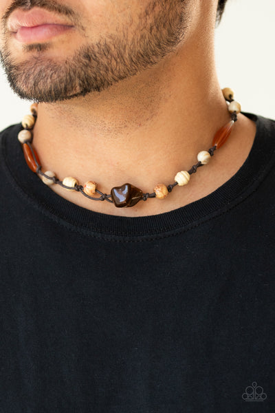 Island Grotto - Brown Urban Necklace