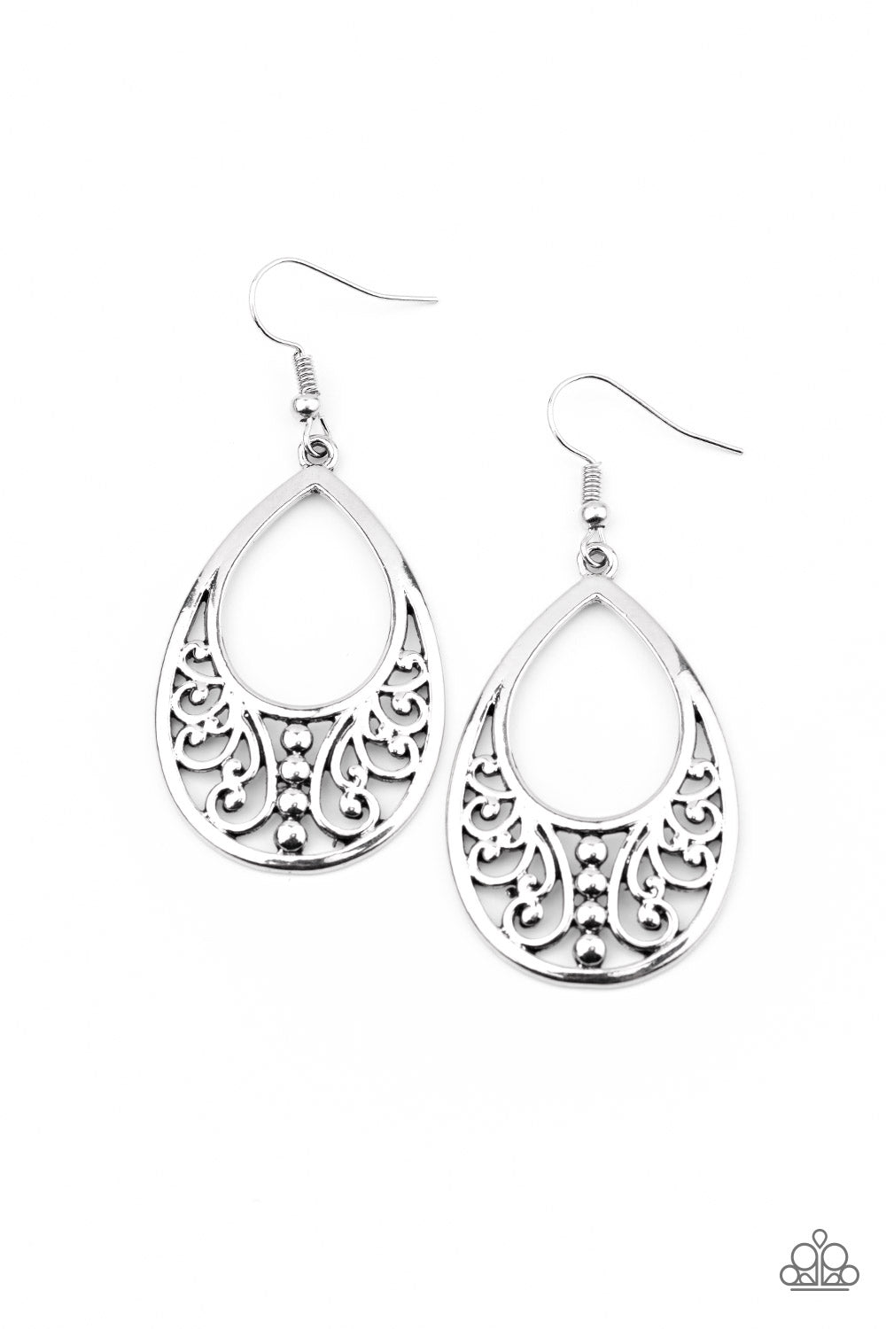 Stylish Serpentine - Silver Earrings