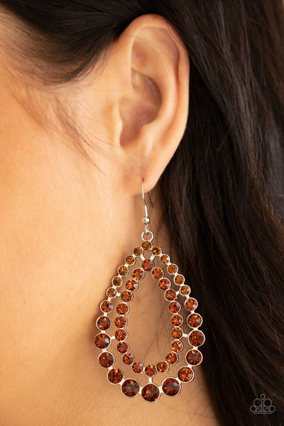 Glacial Glaze - Brown Earrings