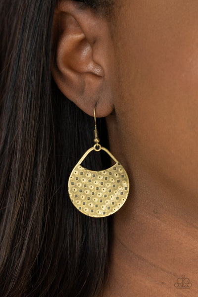 I'm Sensing a Pattern Here - Brass Earrings