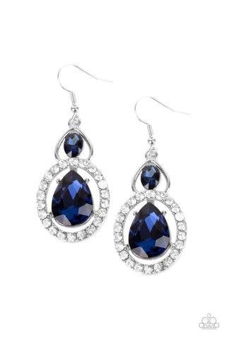 Double The Drama - Blue Earrings
